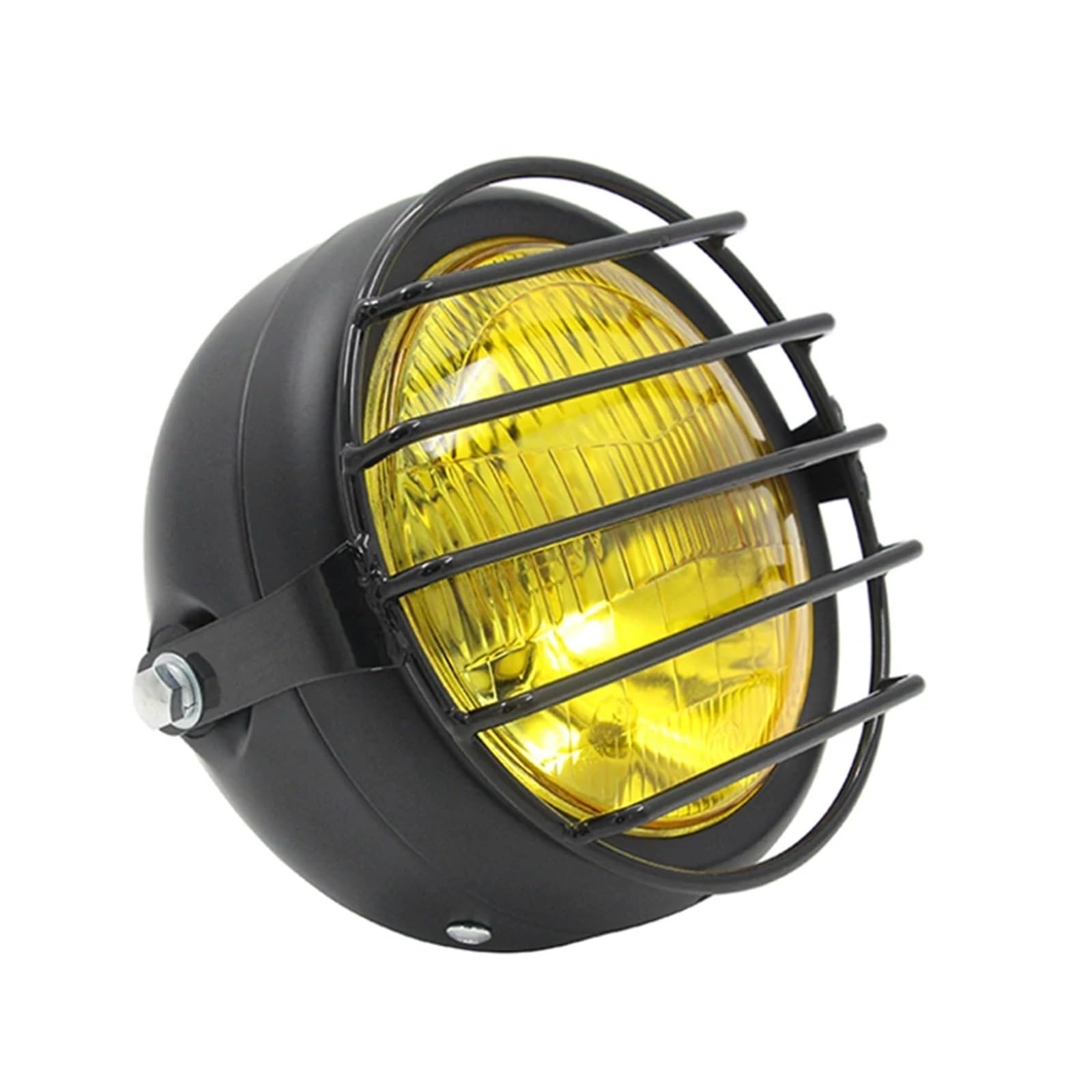 Dzsqwetyu One Color Motorbike Headlights Retro Vintage Motorcycle Universal Side Mount 35W 6.5 Inch Amber Headlight For Cafe For Racer With Grille Motorcycle Led Headlights