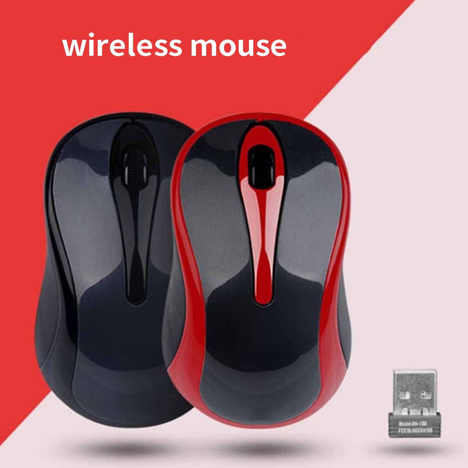 Mysz Mysz bezprzewodowa Mysz komputerowa do laptopa Usb Gaming Ergonomiczna mysz Urządzenie wskazujące Lekka przenośna mysz optyczna Mini 2,4 GHz 1000 dpi(Rosso)