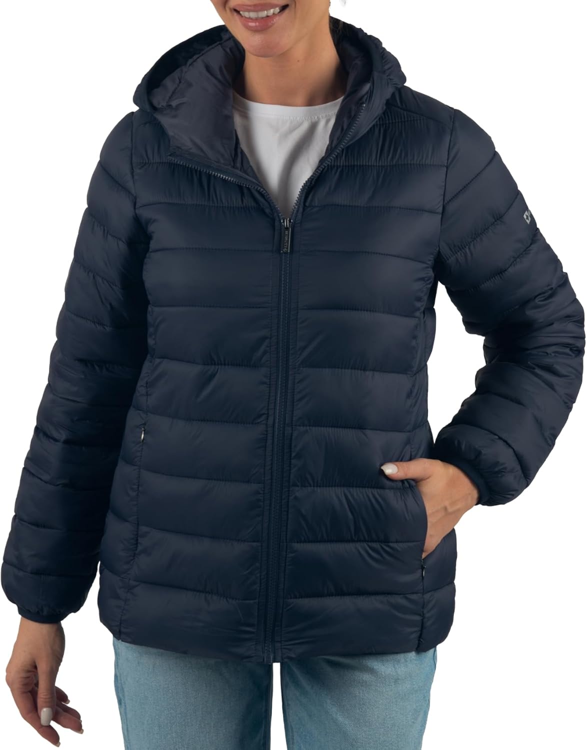 Alpine Swiss Eva Womens Hooded Puffer Jacket Down Alternate Coat Warm Water-Resistant Packable Winter Outerwear Zip Pockets