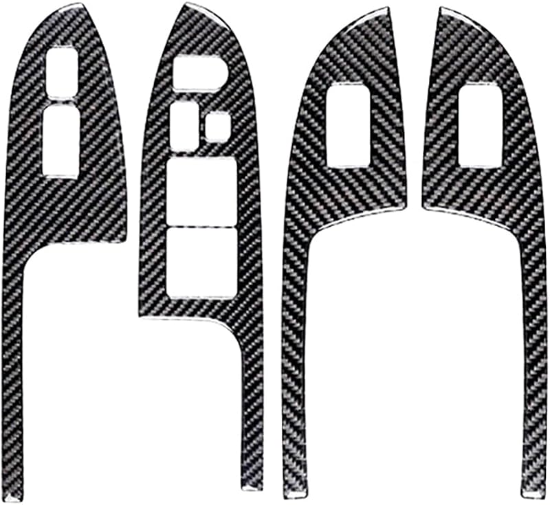 Adesivos de painel dos interruptores de janela em fibra de carbono SIKUAI para Honda Accord Sedan 2003–2007 – 4 peças