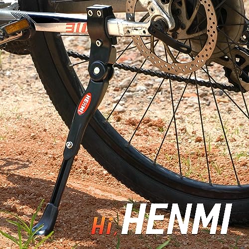Foto von HENMI Fahrradständer 24-28 Zoll, 4 cm Höhenverstellbar und Universal Seitenständer, Dauerhaft Bike Stand gemacht durch Aluminiumlegierung