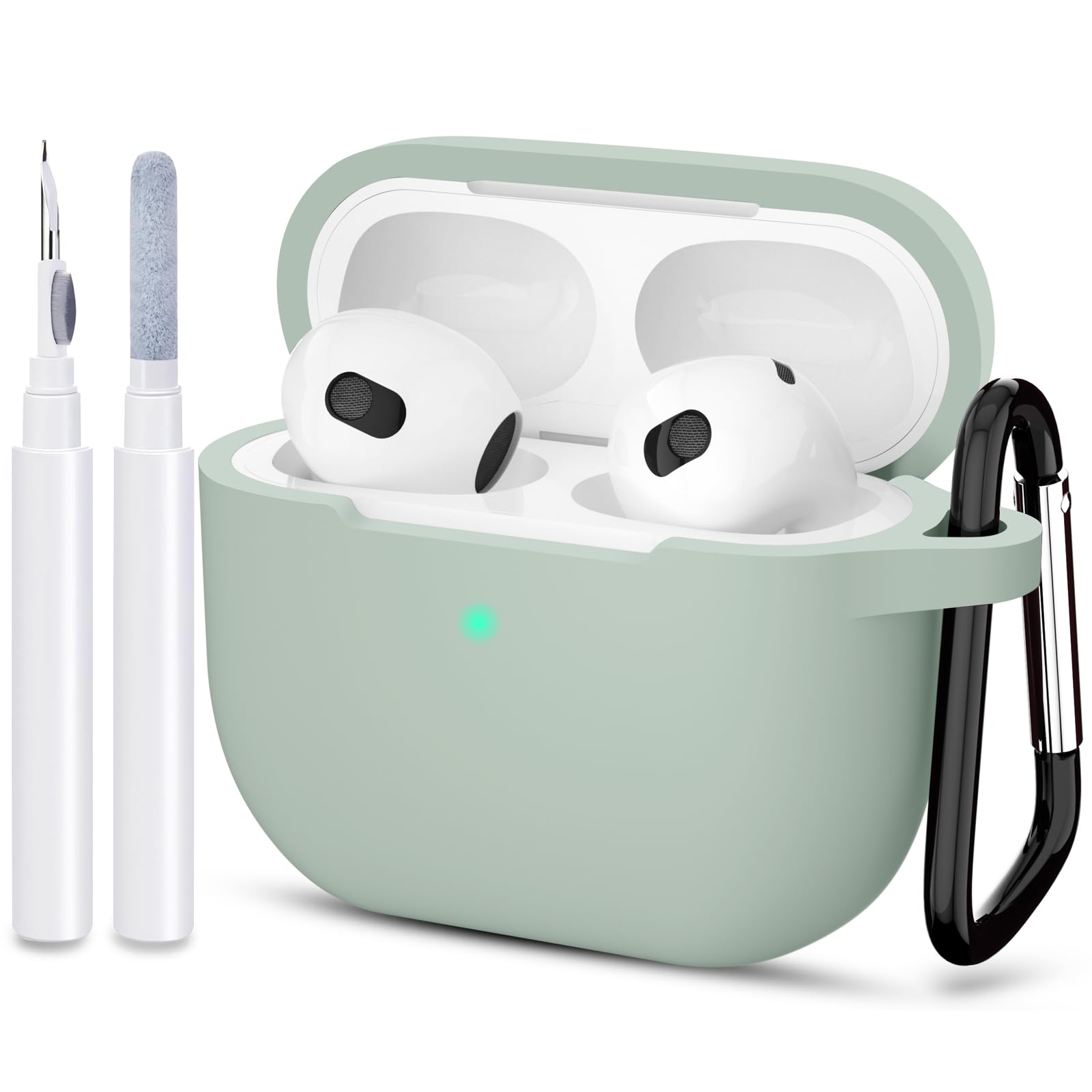 ATUAT Compatible with AirPods 3 Case, Protective Silicone Cover for AirPods 3rd Generation Case 2021, Wireless Charging - Fog