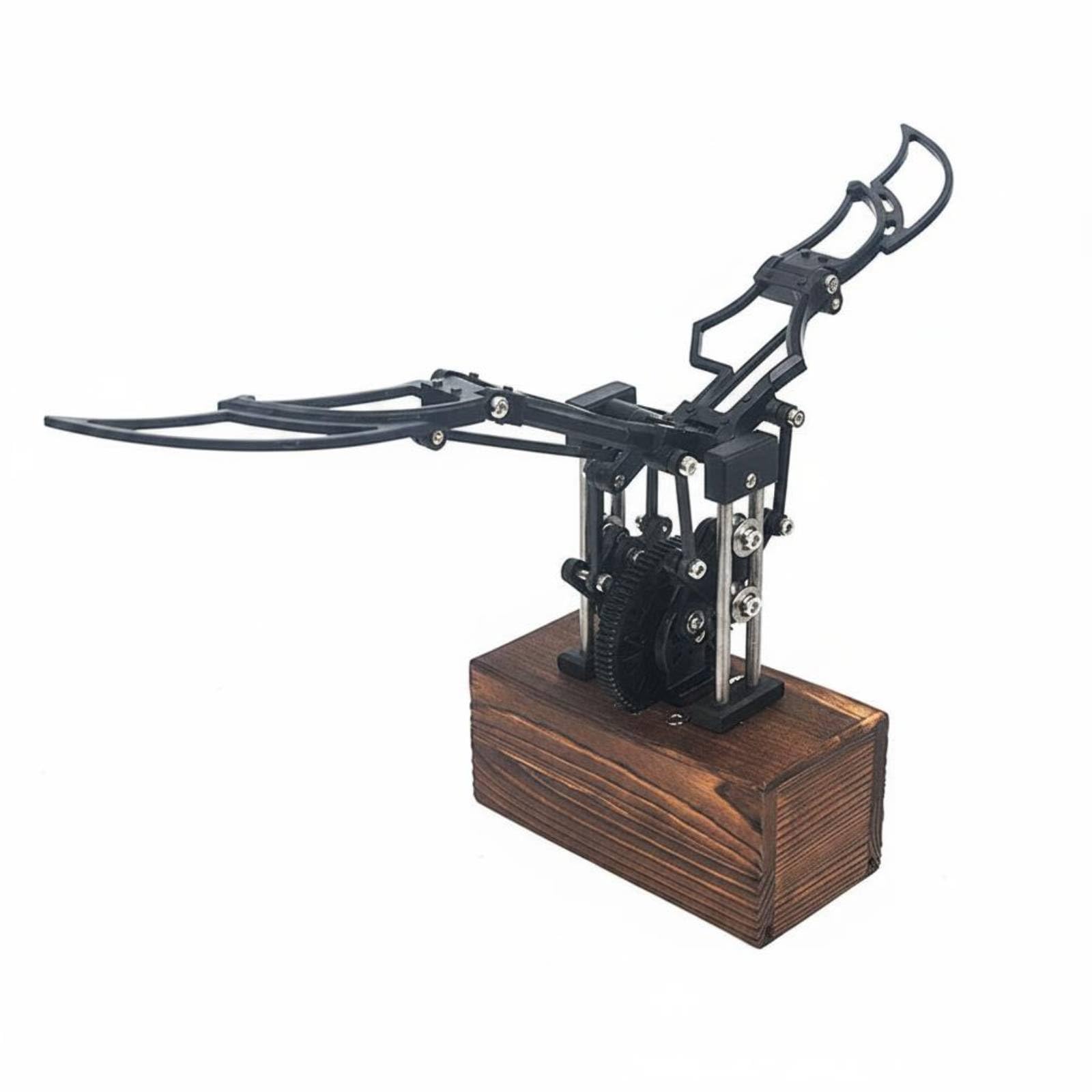 Escultura de Mecánicas Decoración de Escritorio Ornamento Cinético Figura Artística Engranajes Base de Madera Movimiento Suave Adecuada para Oficina, Negro