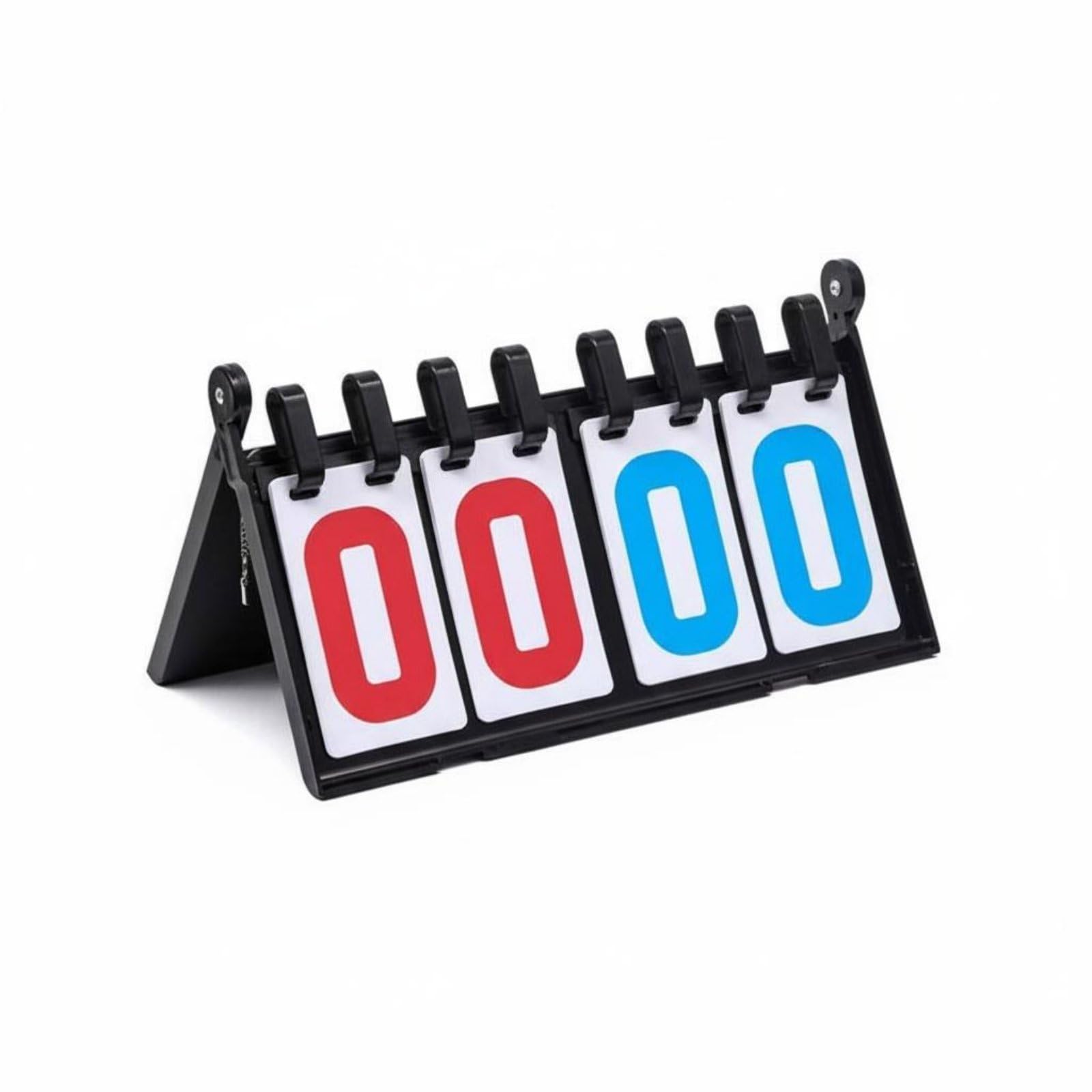 Qianly Tabellone Segnapunti Sportivo Manuale Flip Segnapunti Contapunti Tabella Punteggio con Numeri Giganti Ben Visibili Carte in PVC a Scorrimento Design, Rosso+Blu, PVC 4 Cifre