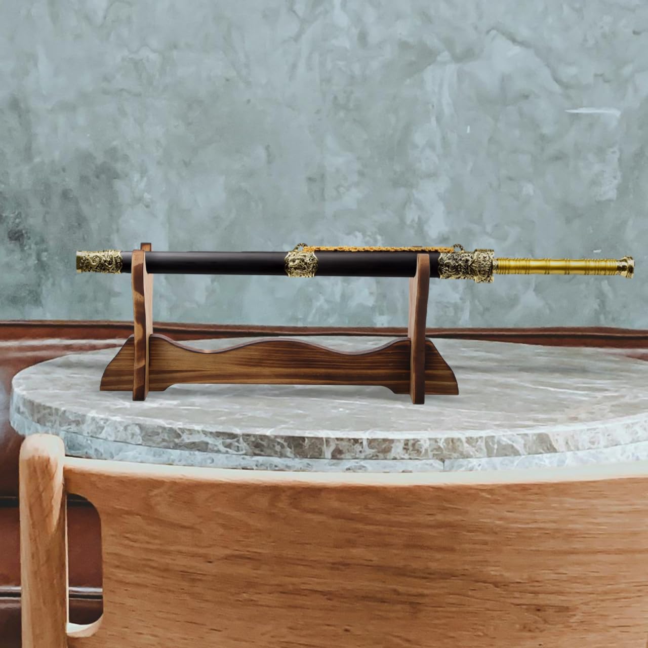 Kichvoe Schwertständer Aus Holz Schwerter-Präsentationsständer Für Haushaltsschwerter -Organizer Zur Aufbewahrung Und Präsentation Für Wohnzimmer Schlafzimmer Arbeitszimmer 14.76 X 5.91 X 2.76 in