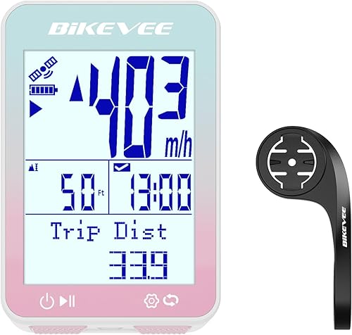 GPS Ordenador de Bicicleta Inalámbrico con Inicio/Parada Automática y Retroiluminación Automática, Bicicleta Odómetro IPX7 Resistente al Agua MPH
