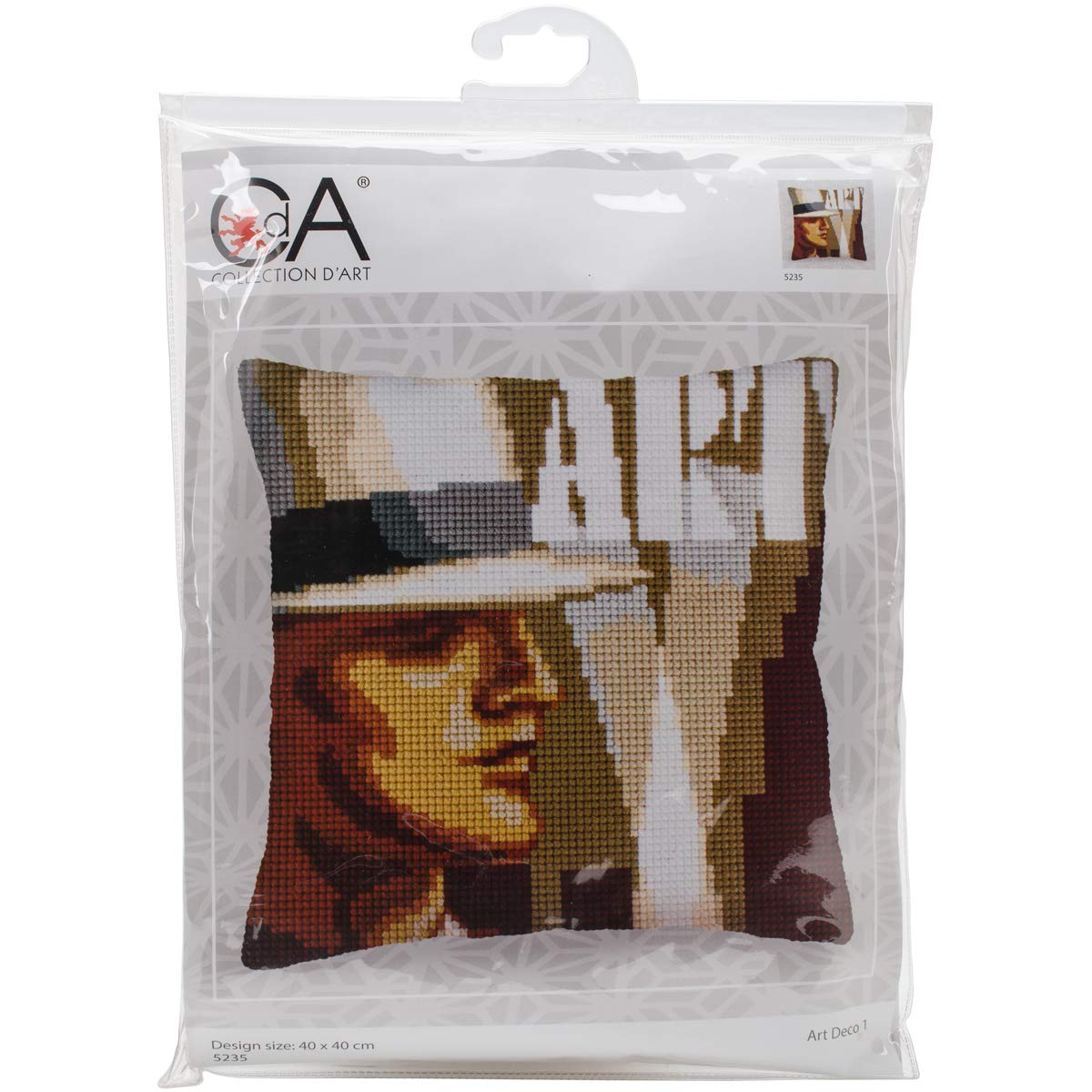 Kit per cuscino a punto croce, collezione Cane Pet DArt 5084, arazzo fai da te, kit per cuscino a punto croce, ricamo su tela stampata 40 x 40 cm - Italia
