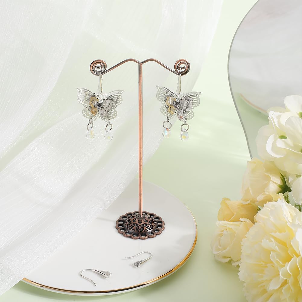 Beebeecraft 1 Box 2 Pairs Ear Wires Earring Hooks Rhodium Plated 925 Sterling Silver 18.5mm Earring Hooks with Pinch Bails for DIY Jewellery Making - Image 4