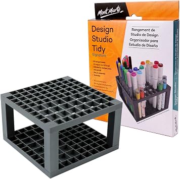 Mont Marte Signature Design Studio Tidy Pencil & Brush Holder for Paint Brushes, Pencils, Markers, Pens. Provides Excellent Art Studio Organization.