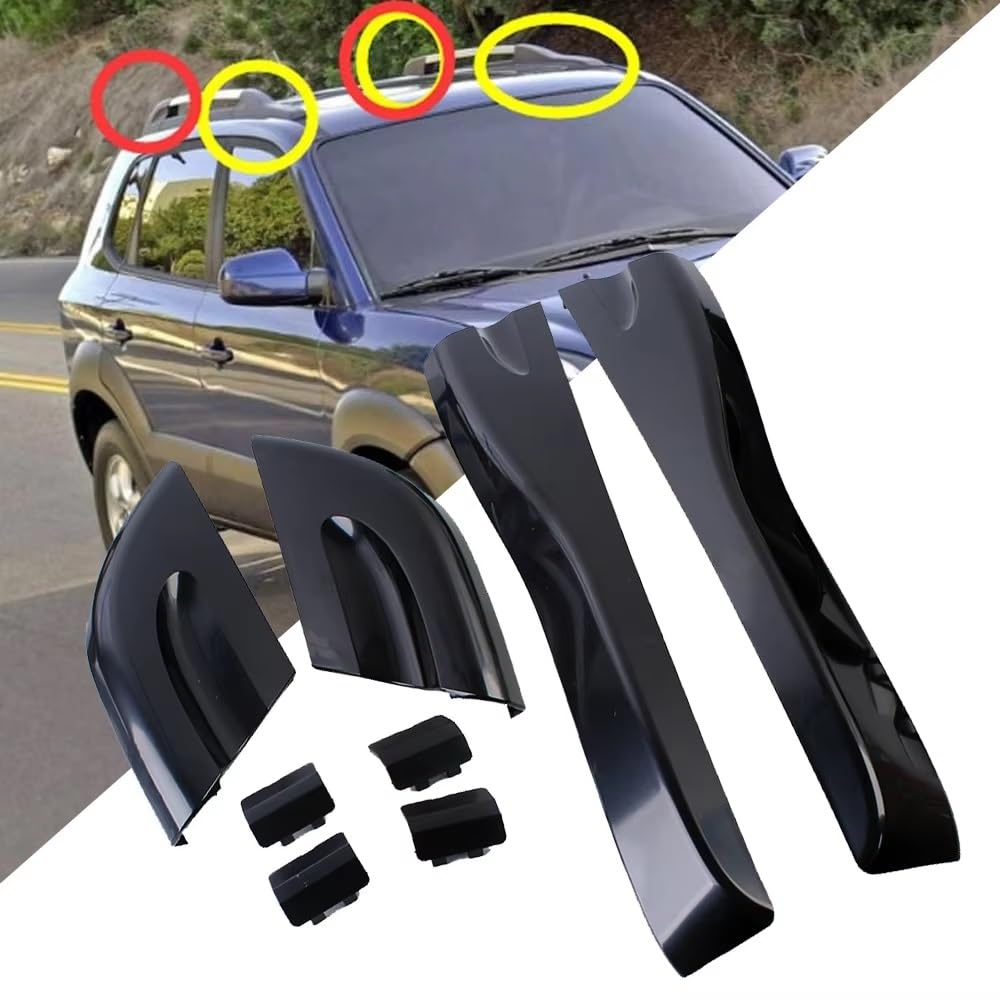 1set Roof Rack Rails End Cap pour Hyundai pour Tucson 2004-2008 Leg Cover Bar Rail Protection Shell Support de Toit pour Voiture