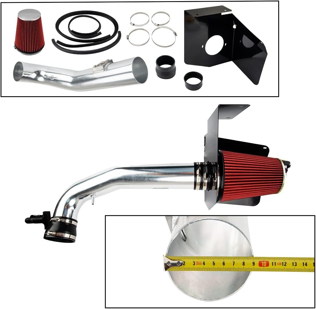 KAX Cold Air Intake Kit Compatible with Silverado 1500/ Sierra 1500 / Avalanche 2009-2013, Tahoe/Suburban 1500/ Yukon/Yukon XL 1500 2009-2014, Escalade/Escalade ESV 2009-2014, Red