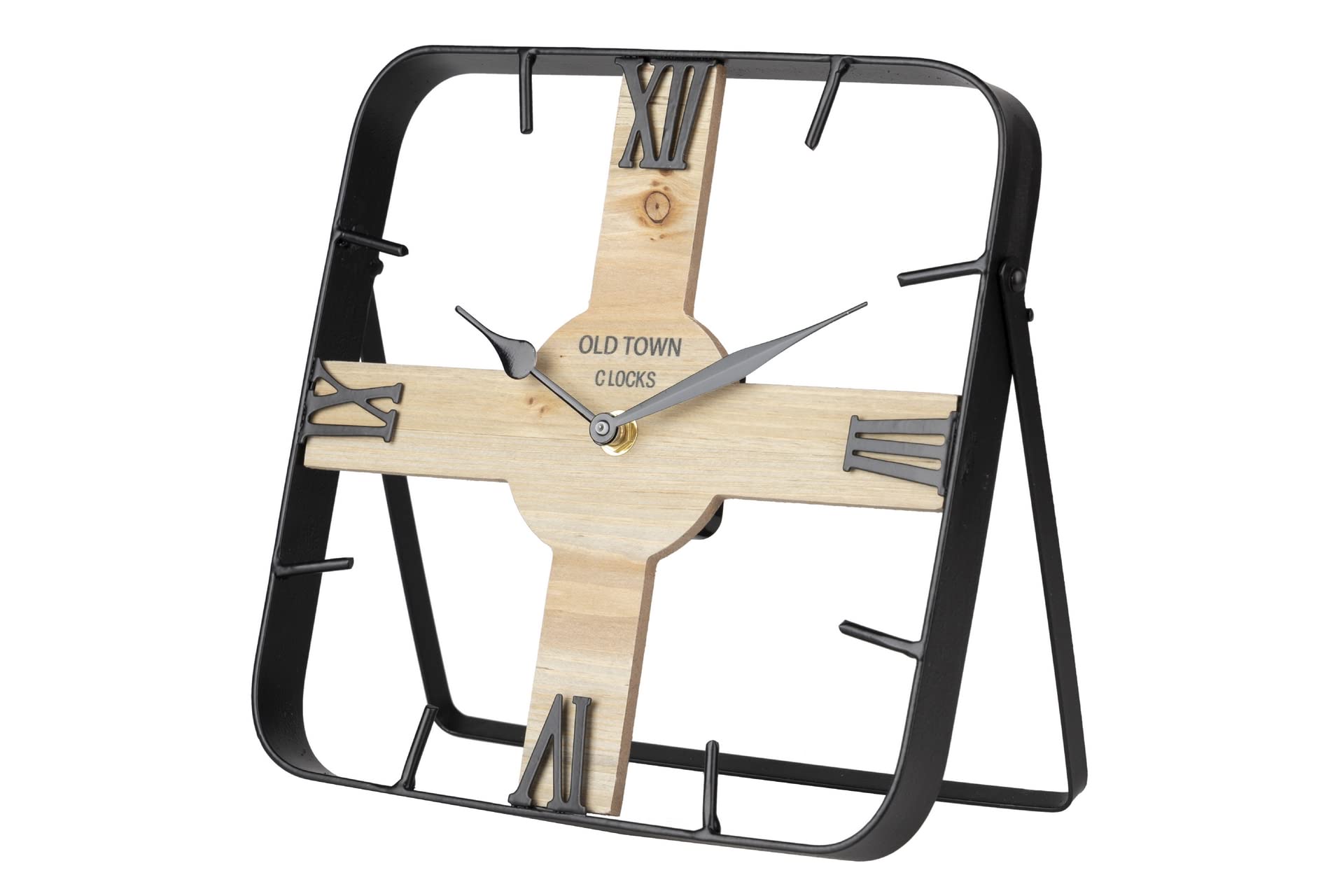 Adda Home Reloj de sobremesa, Metal/Madera, 23X2,5X23 CM