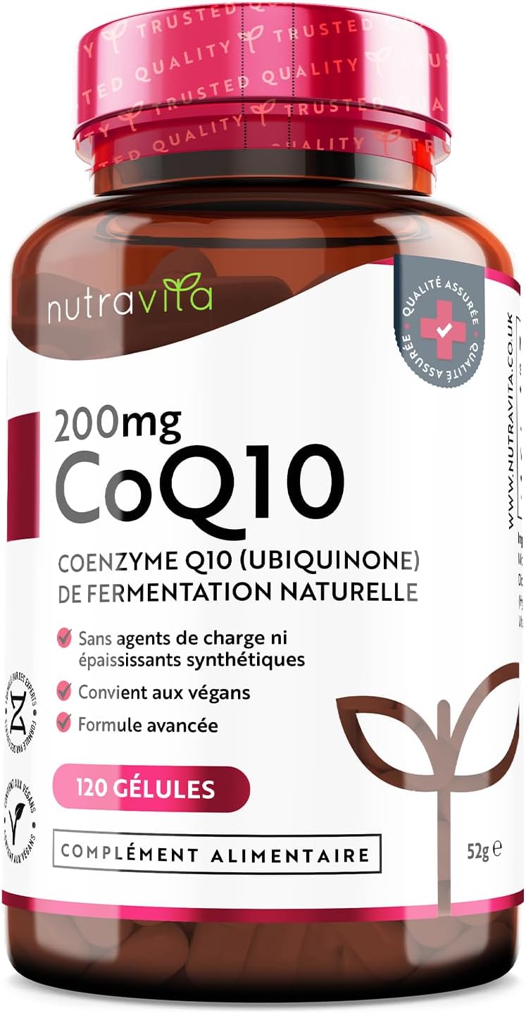 Nutravita Co Enzyme Q10 200Mg 100% Pure And Naturally Fermented Ubiquinone 120 Vegan Capsules Of High Strength Co Q10 (4 Months Supply) Made In The Uk