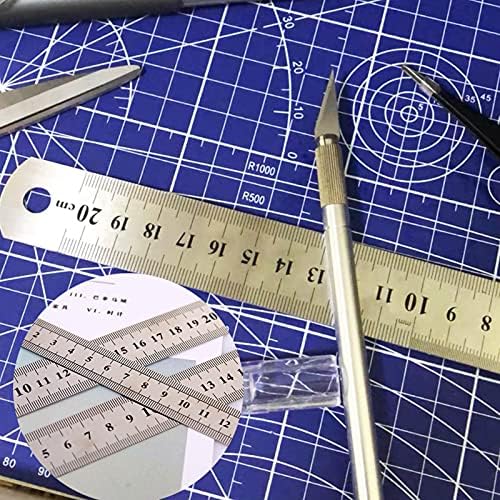 Set of 3 Metal Rulers 12",8", 6" Stainless Steel Metric Imperial Dual Marking Rulers