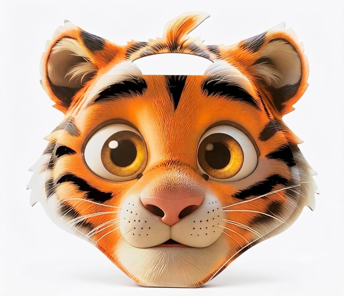 Animal Face Shaped Drawing Book for Kids with Handle - Tiger | Kids Party Favour, Rainbow Mane, Carry Handle, Novelty Shape, Girls Theme, Drawing Book, Colouring Book-image-21