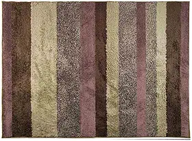 Tapete Para Quarto,sala,escritório 1,50 X 2,00 Pelo Macio Antiderrapante (Listrado Capuccino)