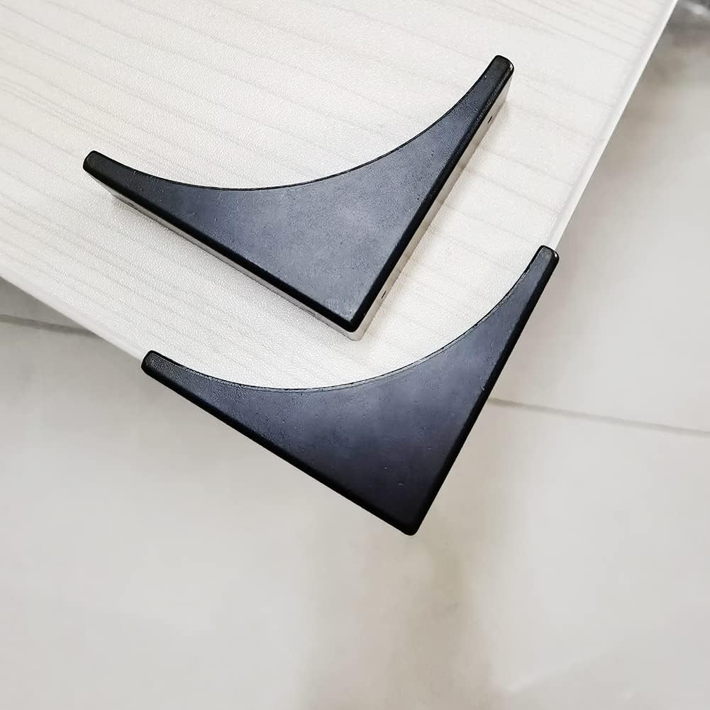 4 Pcs Black Metal Corner Protector Box Edge Safety Guard Cabinet Furniture Corner Metal Bumpers