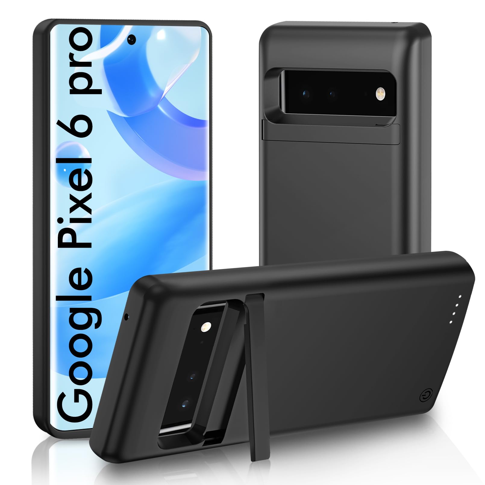 Battery Case for Google Pixel 6 Pro, 10,000mAh Rechargeable Charging Case, Extended Backup Charger Case for Pixel 6 Pro 5G(6.7