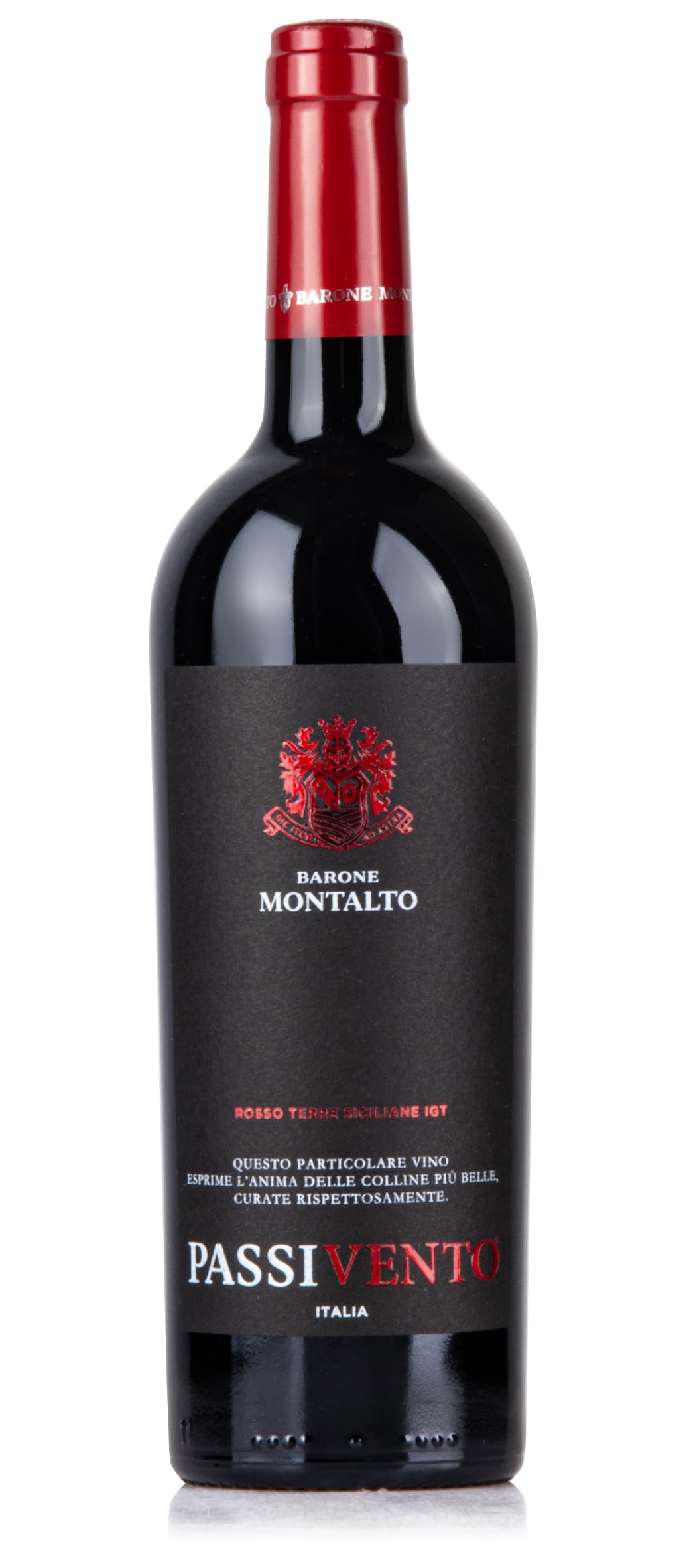 Passivento Rosso Terre Siciliane IGT, Bottiglia 750 ml, Alcol 14% (Confezione da 6)