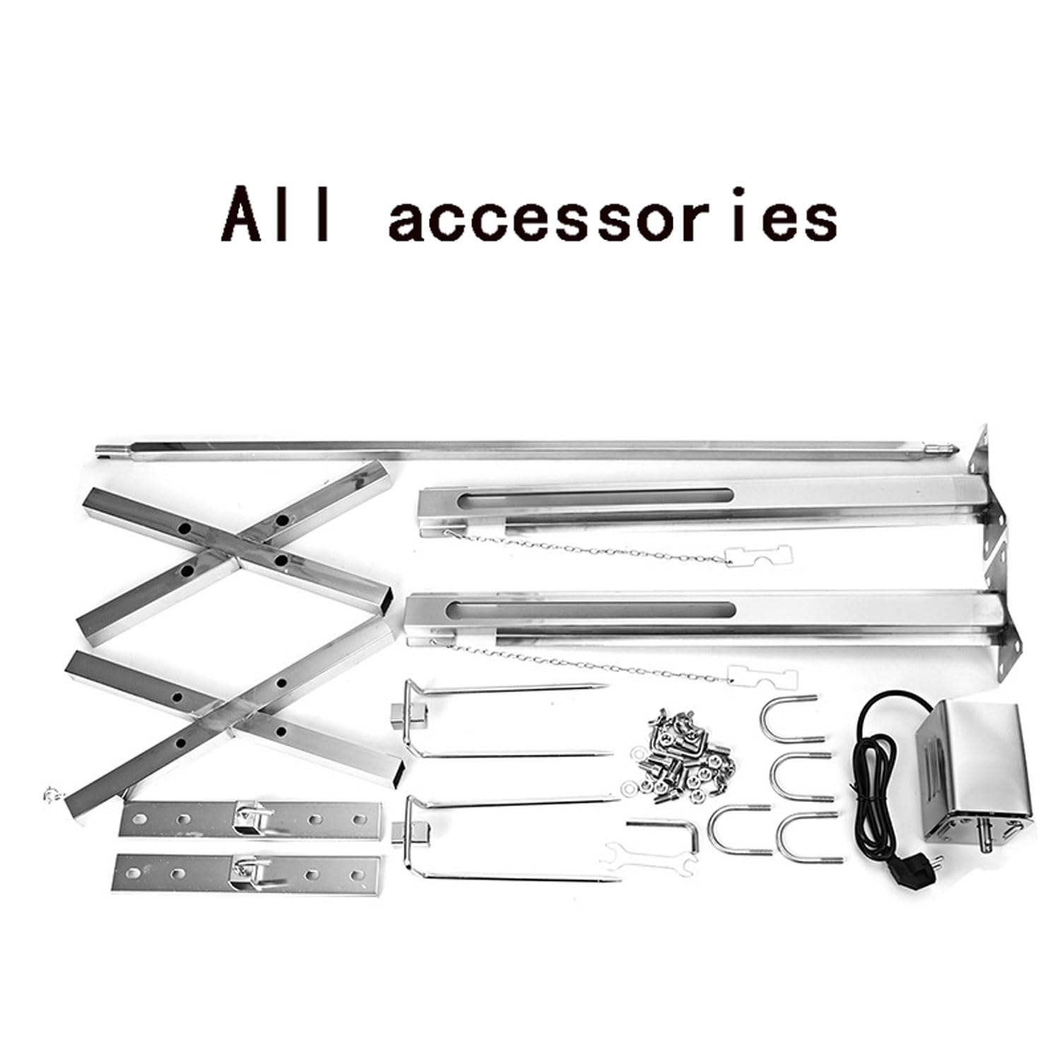 Kit Griglia Per Barbecue Elettrico, Girarrosto Automatico, Asta Per Girarrosto Grande In Acciaio Inossidabile, Barbecue Bar, Spiedo Per Ristorante Per Maiale Arrosto, Agnello Arrosto