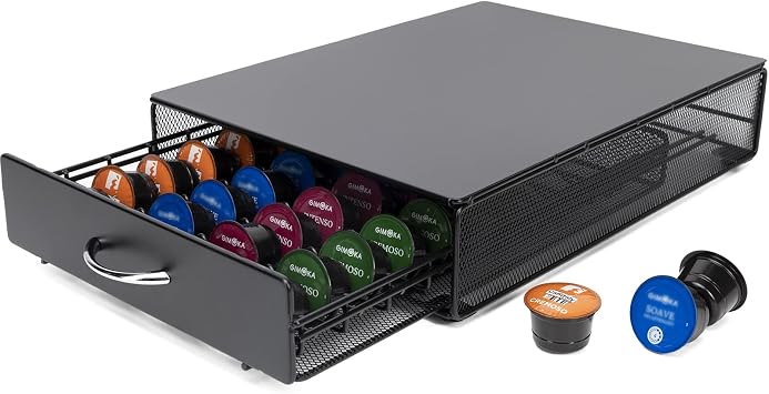 Coffee Pod Holder Storage Drawer Compatible with Lavazza Mio,Nespreso Vertuoline,Tchibo Cafissimo Capsules,40 Pod Capsule Holder, Coffee Pod Organizer,Office or Home Kitchen Counter Organizer
