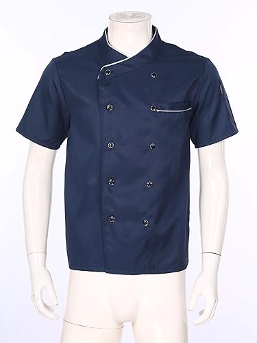 Miniatura 3 de Aislor Abrigo de chef de manga larga, ropa de chef para mujeres y hombres, abrigos de chef con botones, chaqueta de chef personalizada