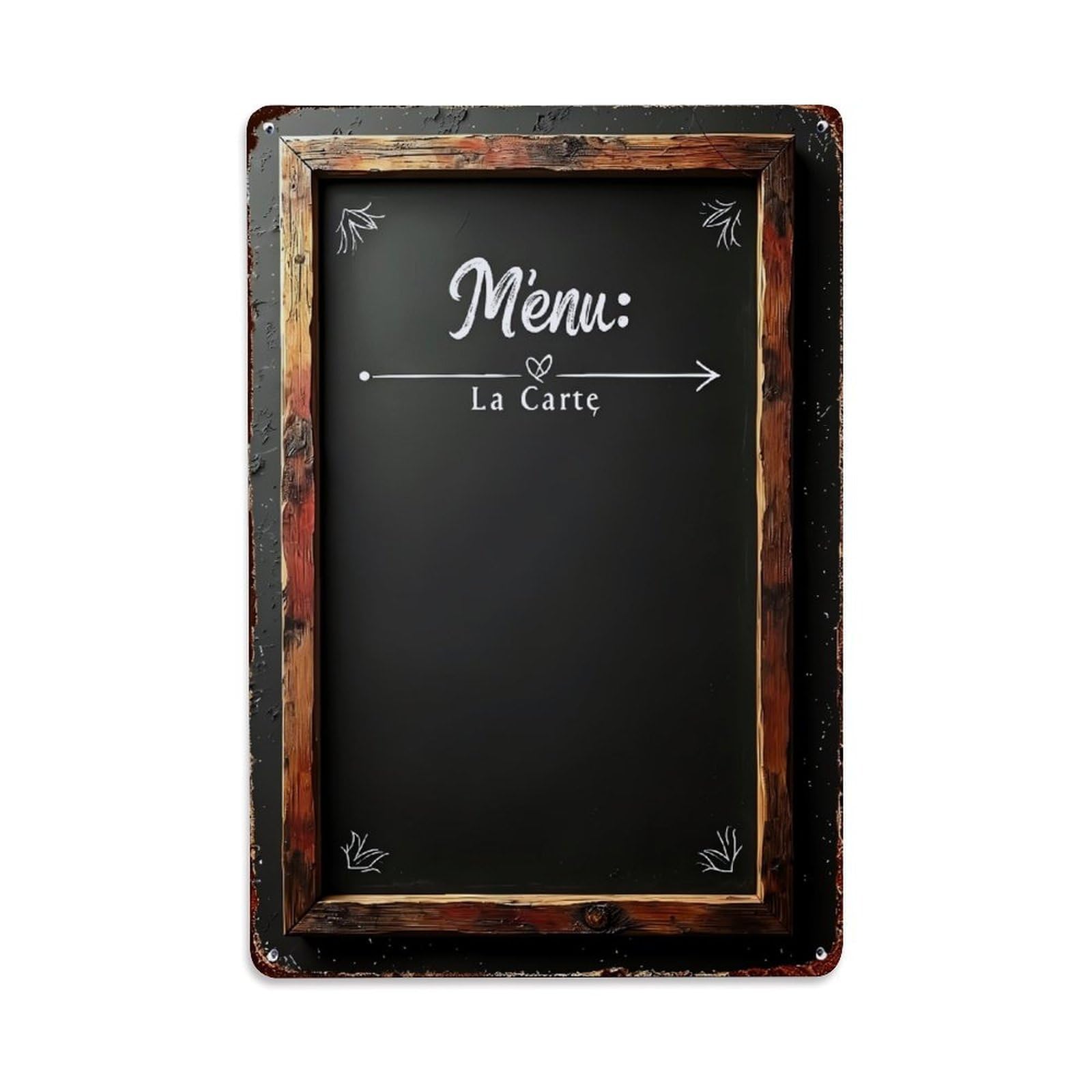 Jdfenggu Vintage Menu La Carte Chalkboard Design Retro Metal Tin Sign, Metal Poster For Bar, Home, Man Cave, Kitchen, Laundry Room Art Decor 8X12 Inch