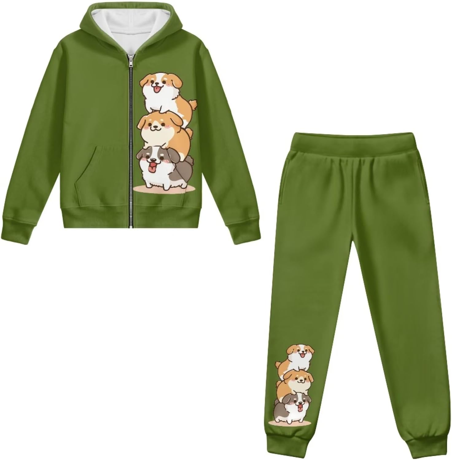 Kids 2 Piece Sweatshirt Jogger Pants Set for 6-16Y Sweatsuit Long Sleeve Hooded Fall Winter Tracksuit