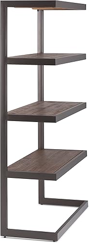 Miniatura 46 de SIMPLIHOME Erina Desk - Escritorio de madera maciza de acacia y metal de 60 pulgadas de ancho en color marrón carbón envejecido, mesa industrial