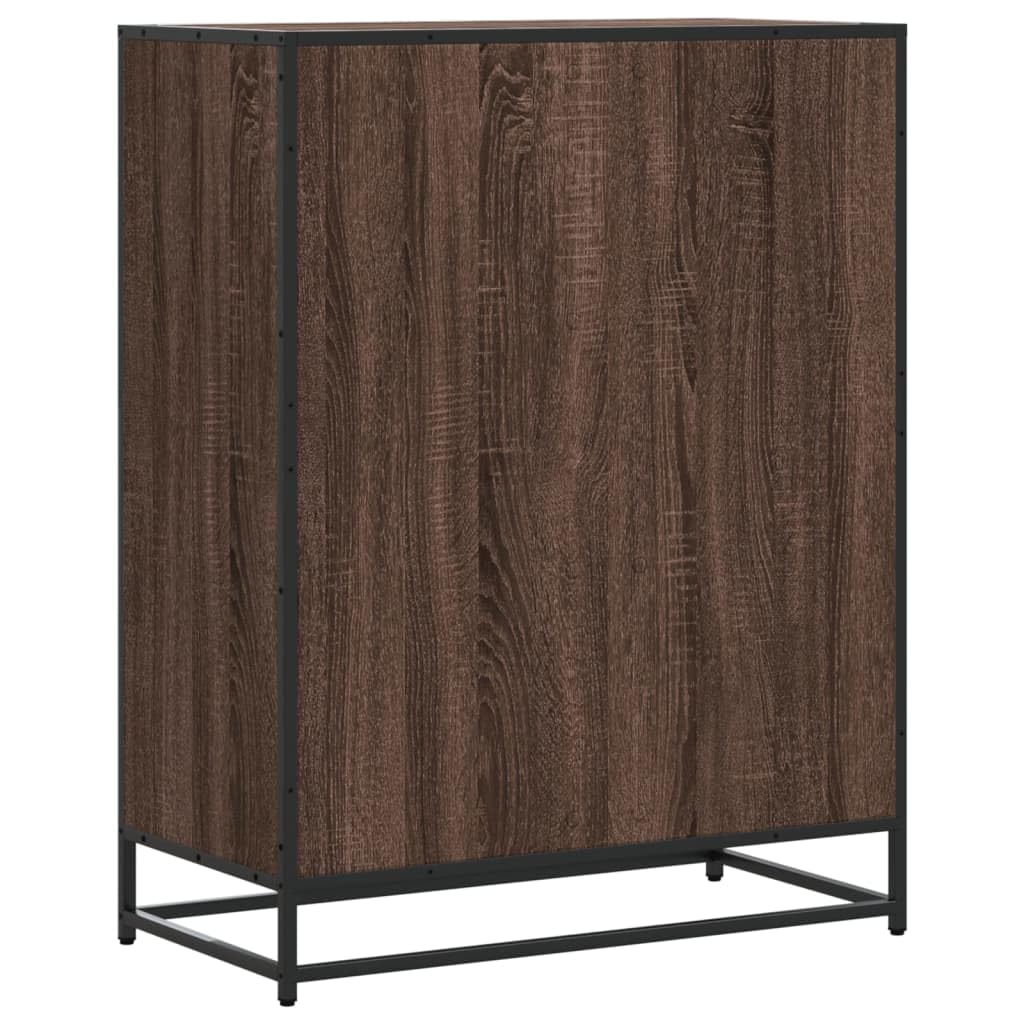 Scarpiera con Cassetto 4 Scomparti Rovere Marrone 75x38x97,5 cm