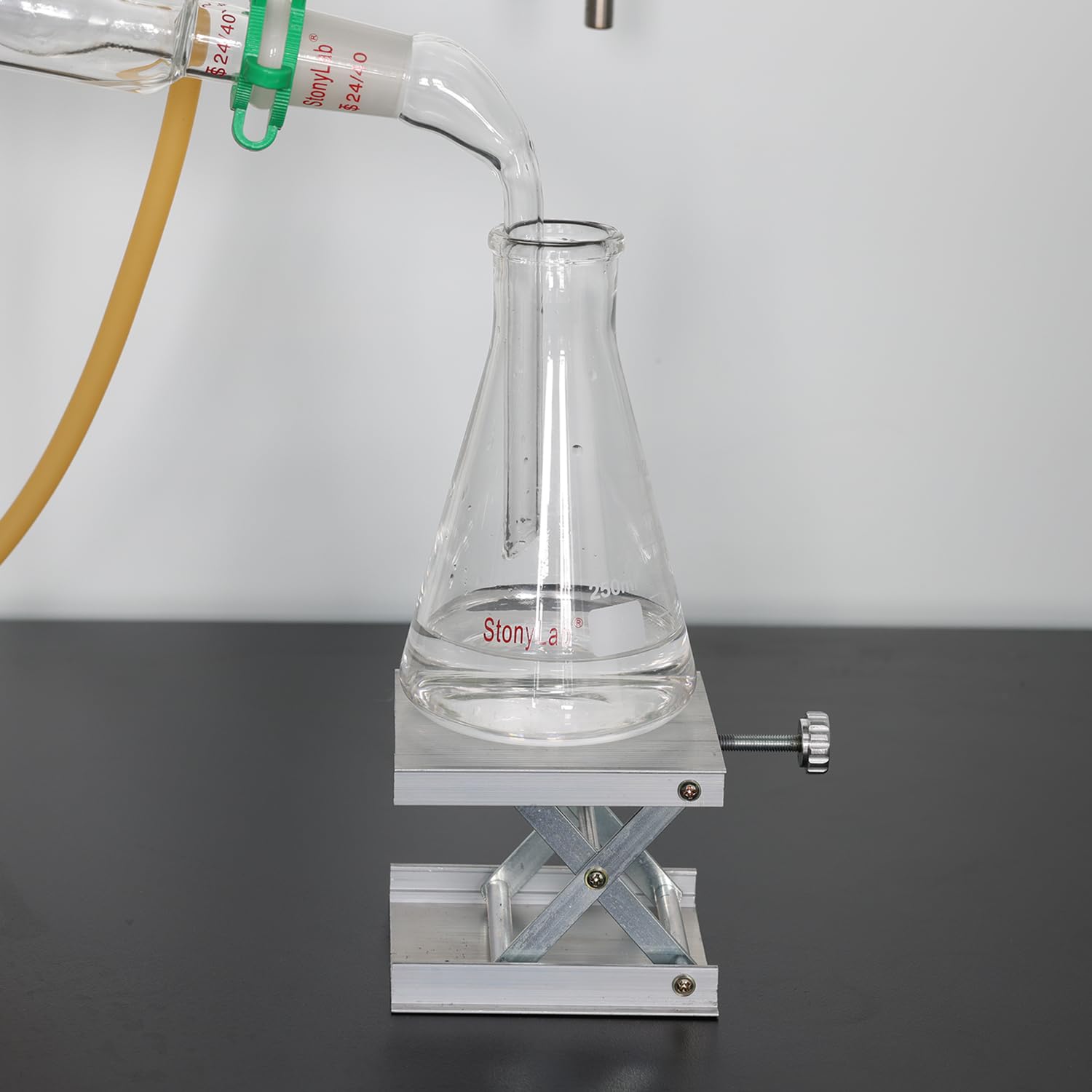 stonylab Laborschere Hubtisch, 90 x 90 mm Aluminiumlegierung Laborstütze Hubtisch Plattform, Höhenverstellbarer Bereich 20-85 mm, Tragfähigkeit 5 kg