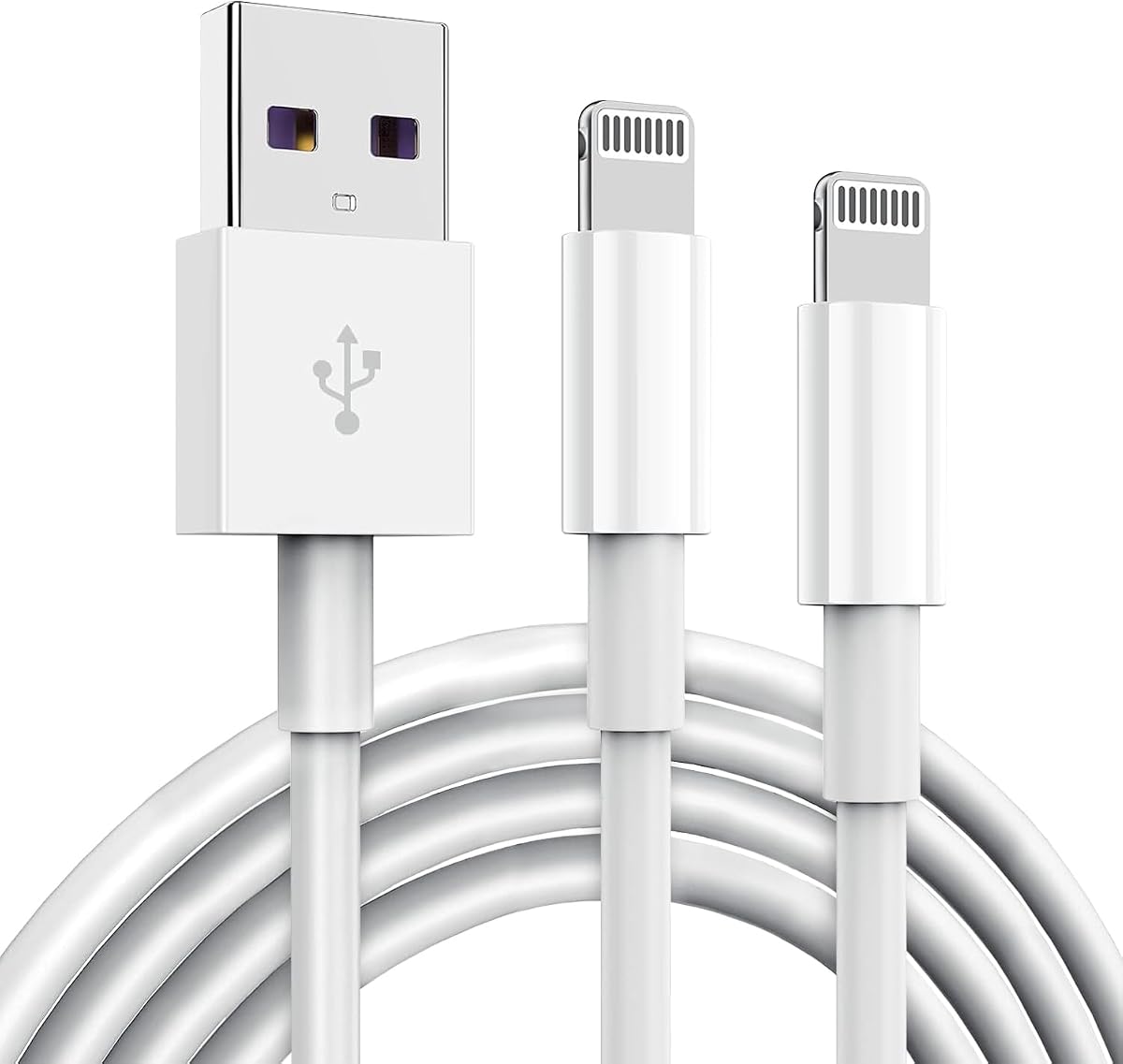 2 Pack Apple MFi Certified iPhone Charger Cable 6Ft, Apple Lightning to USB Cable Cord 6 Foot, 2.4A Fast Charging, Apple Phone Long Chargers for iPhone 14/13/12/11/ X/XS/XR/8/7/6/SE Plus Pro Max Mini