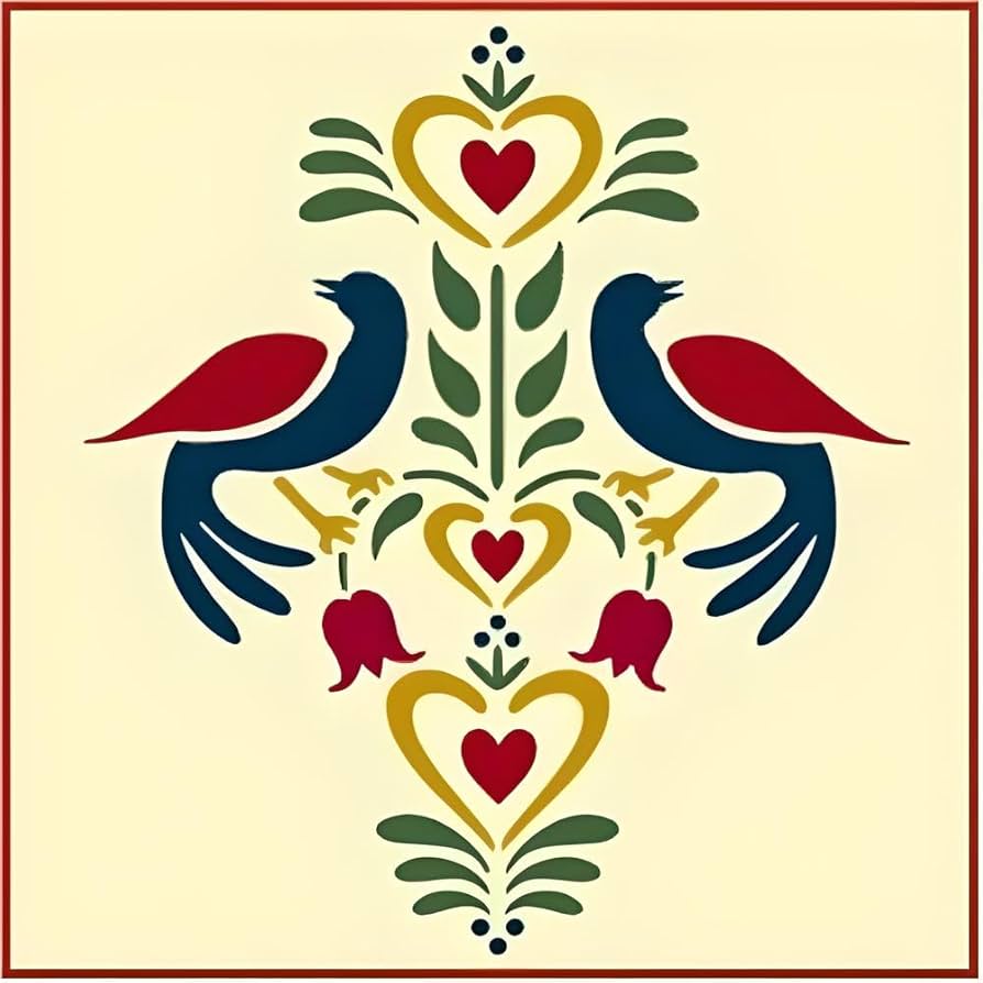 Amazon.com: Folk Art Birds 2 Stencil - 8 amazon-com-folk-art-birds-2-stencil-8-x-9-colonial-folk-art-diy-signs-reusable-mylar-template-for-painting-early-american-primitive-country-farm-folk-artists-the-artful-stencil-handmade-products