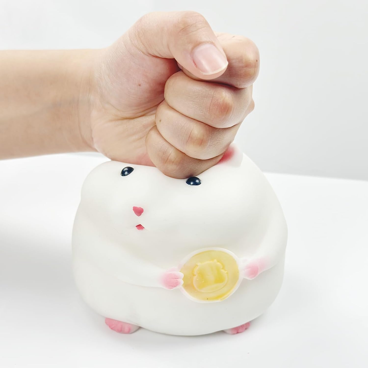 4.72 Inch Hamster Squeeze Toy, Handmade Soft Jumbo Animal Squishies Toys for Kids and Adults Stress Relieve Gift (Hamster)