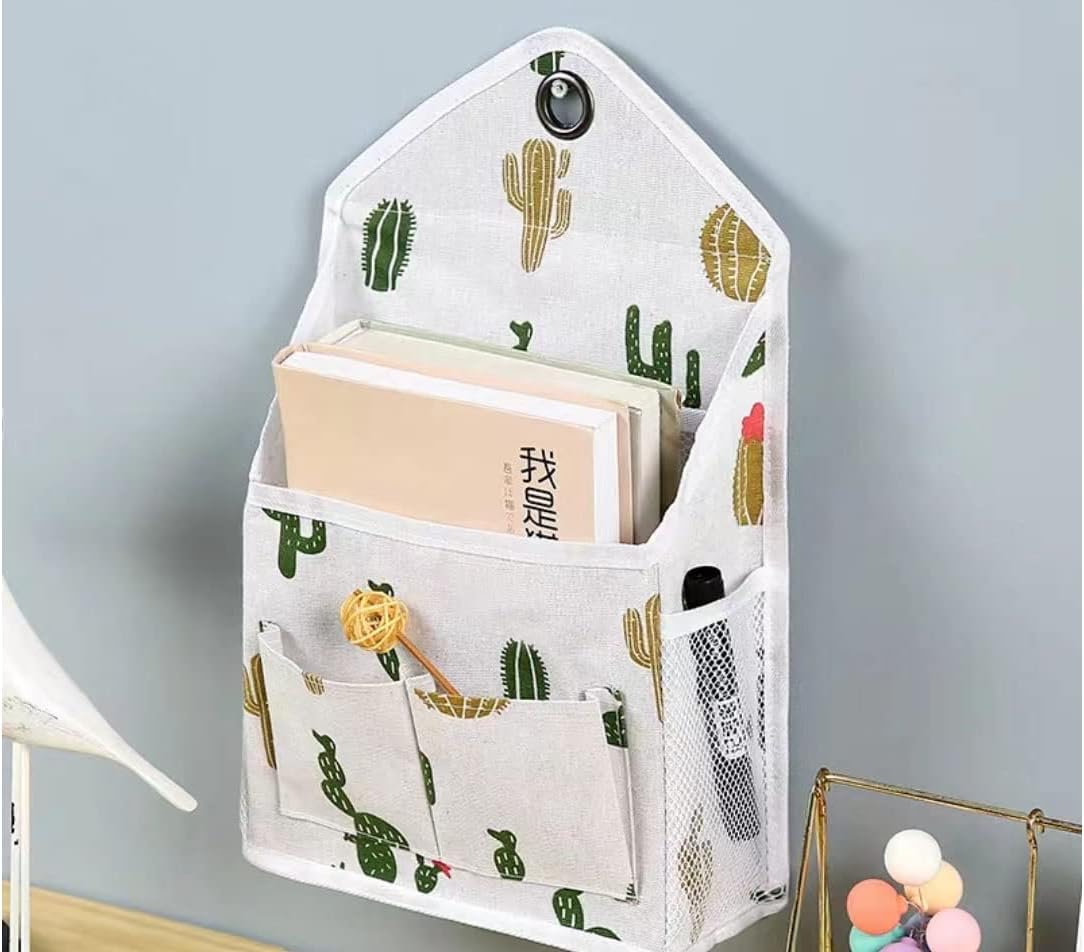 GINTON Wall Hanging Storage Bag,Wall Mounted Hanging Organizer,Bedside Fabric Bed Debris Finishing Storage Artifact Student Dormitory Wall Hanging Basket (Color : C) (Color : B)