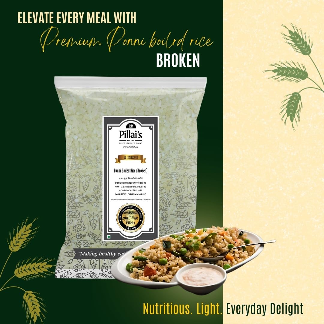 RR PILLAI'S Premium Ponni Boiled Rice (Broken) - 2kg, Cooks Faster - Image 3 thumbnail