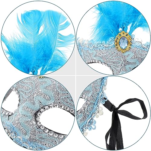 ibasenice De Mardi Gras Com De Festa Cosplay Venezianas 12 Peças De Para Desfile De Carnaval Azul Ha