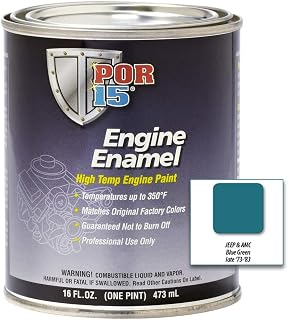 POR-15 Engine Enamel, High Temperature Engine Paint, 16 Fluid Ounces, AMC Blue Green