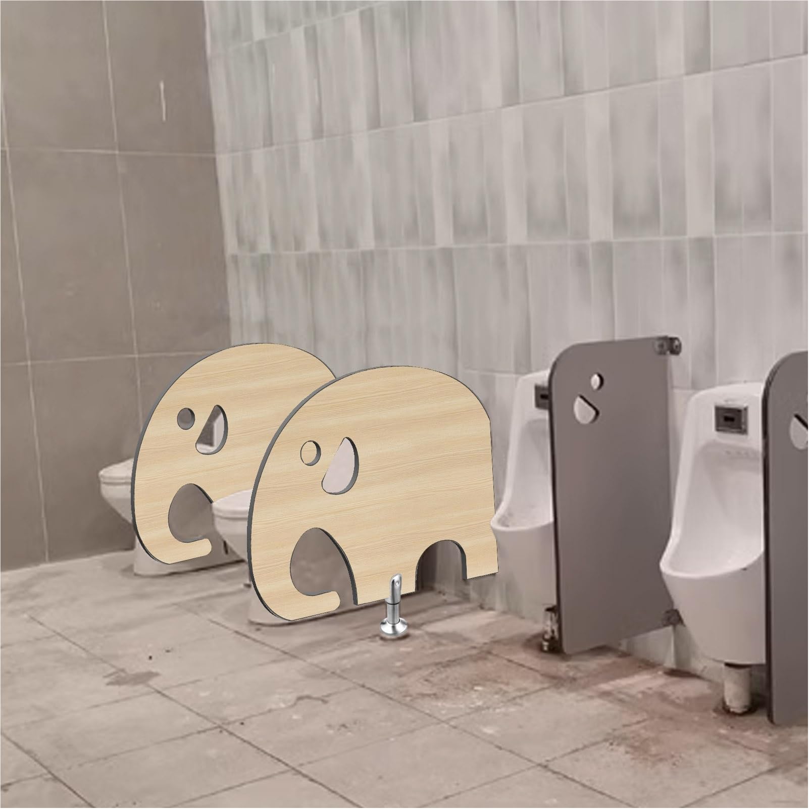 Divisorio per orinatoi per bambini, design con cartoni animati, divisorio da pavimento per WC, ideale per scuole, asili, bagni pubblici, centri commerciali (60 x 69,8 cm)
