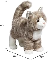 Vista 8 de Douglas Zipper Gray Tabby Cat Plush Stuffed Animal