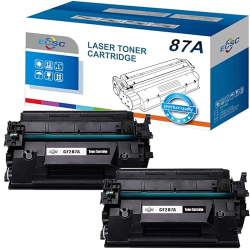 ECSC Toner Cartridge CF287A /87A For Printer, Compatible With HP LaserJet Enterprise Flow MFP M527c MFP M527z, Enterprise M506n M506x M506dn M506x (Black,2-Pack)