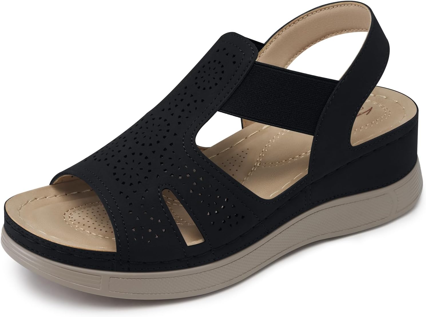 SHIBEVER Wedge Sandals Women Comfortable: Sandals for Women 2026 Dressy Summer Ankle Strap Open Toe Low Heel Platform Wedges Shoes
