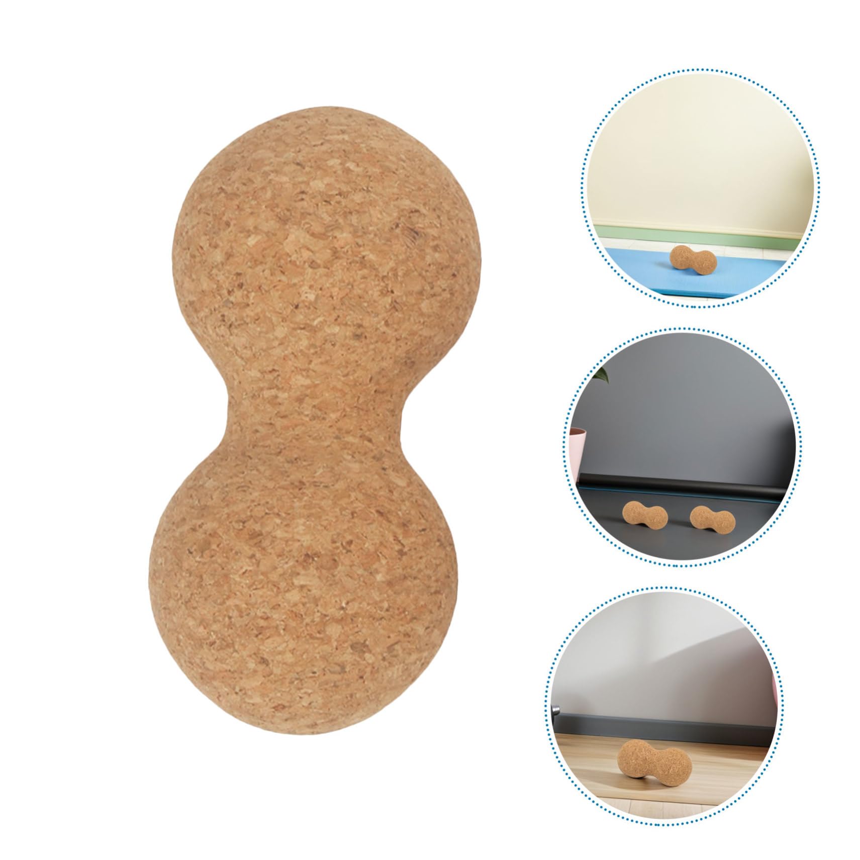 TOYANDONA 2 Piezas Bola de Masaje de Corcho para Terapia de Puntos Herramienta de Recuperación de Profundo Masaje de Espalda Cuello y Pies Portátiles de Corcho