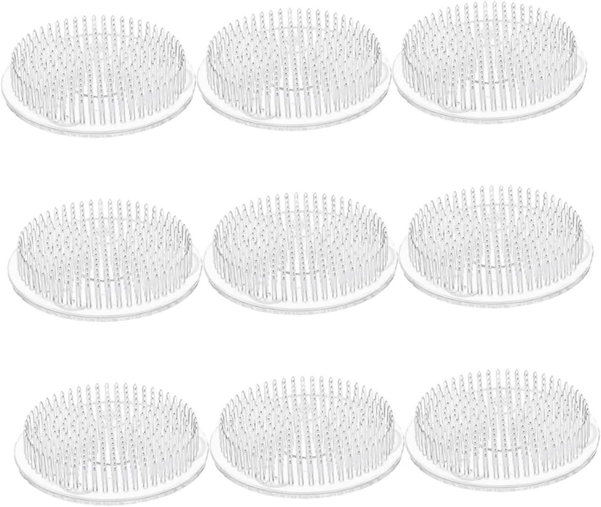 9pcs Plastic Flower Frogs for Floral Arrangement Lightweight Flower Holders Suction Base for Creative Plant Decoration and Wedding Decor