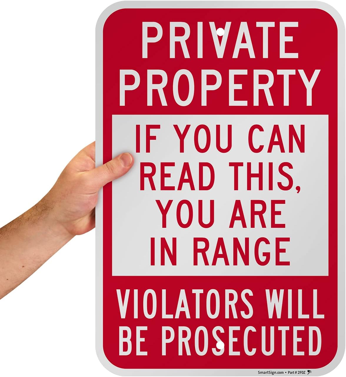 "If You Can Read This, You're In Range" Funny Private Property Sign By SmartSign | 12" x 18" Aluminum