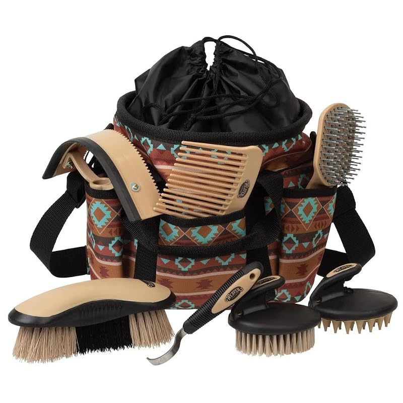 Kit de Higiene para Cavalos Weaver Equine com Escovas e Bolsa Organizadora Lost Creek, 7 Peças