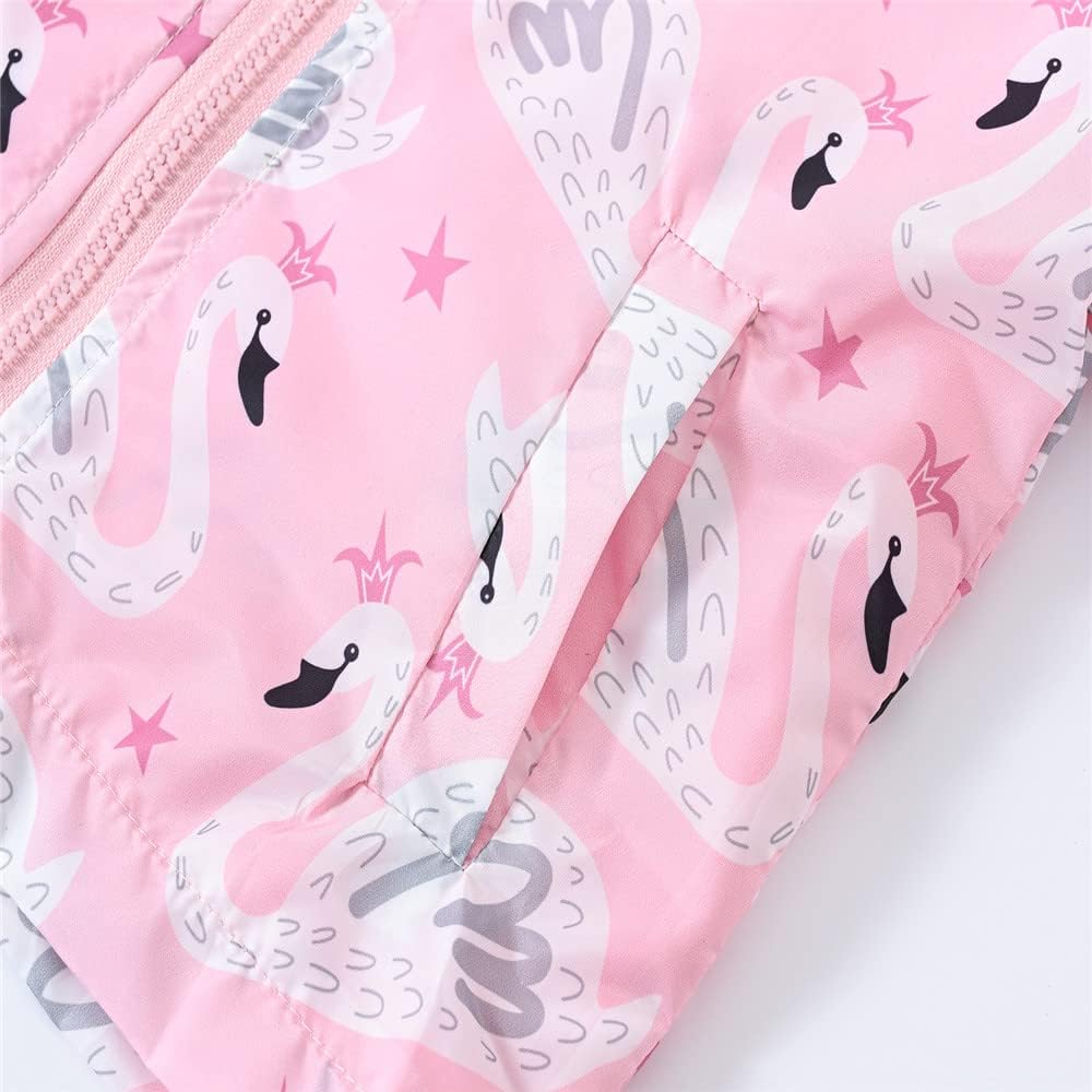 TUIJI Toddler Boys Girls Cartoon Print Zip Jacket Hooded Trench Lightweight Kids Coats Windbreaker Casual Outerwear