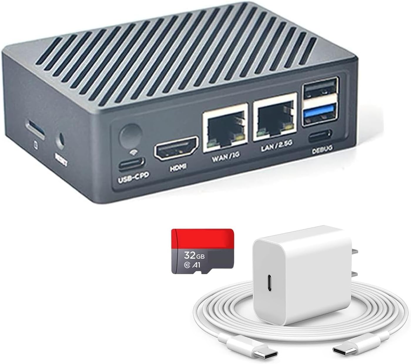 Nanopi R6C Mini Computer Routers with LPDDR4X 4GB RAM 6Tops NPU Mali-G610 GPU RK3588S Soc for NAS IOT Smart Home Gateway Support Gigabit Ethernet PCle M.2 NVME SSD (with PD Power & 32GB TF Card)