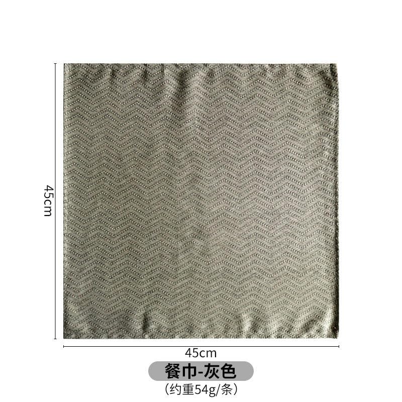 45 x 45 cm 24 szt. zielone fale, paski żakardowe, kwadratowe, 100% bawełna, len, serwetki, maty, nadruk, bawełna, serwetki, nadaje się do prania, nadruk niebiesko-zielony ręcznik
