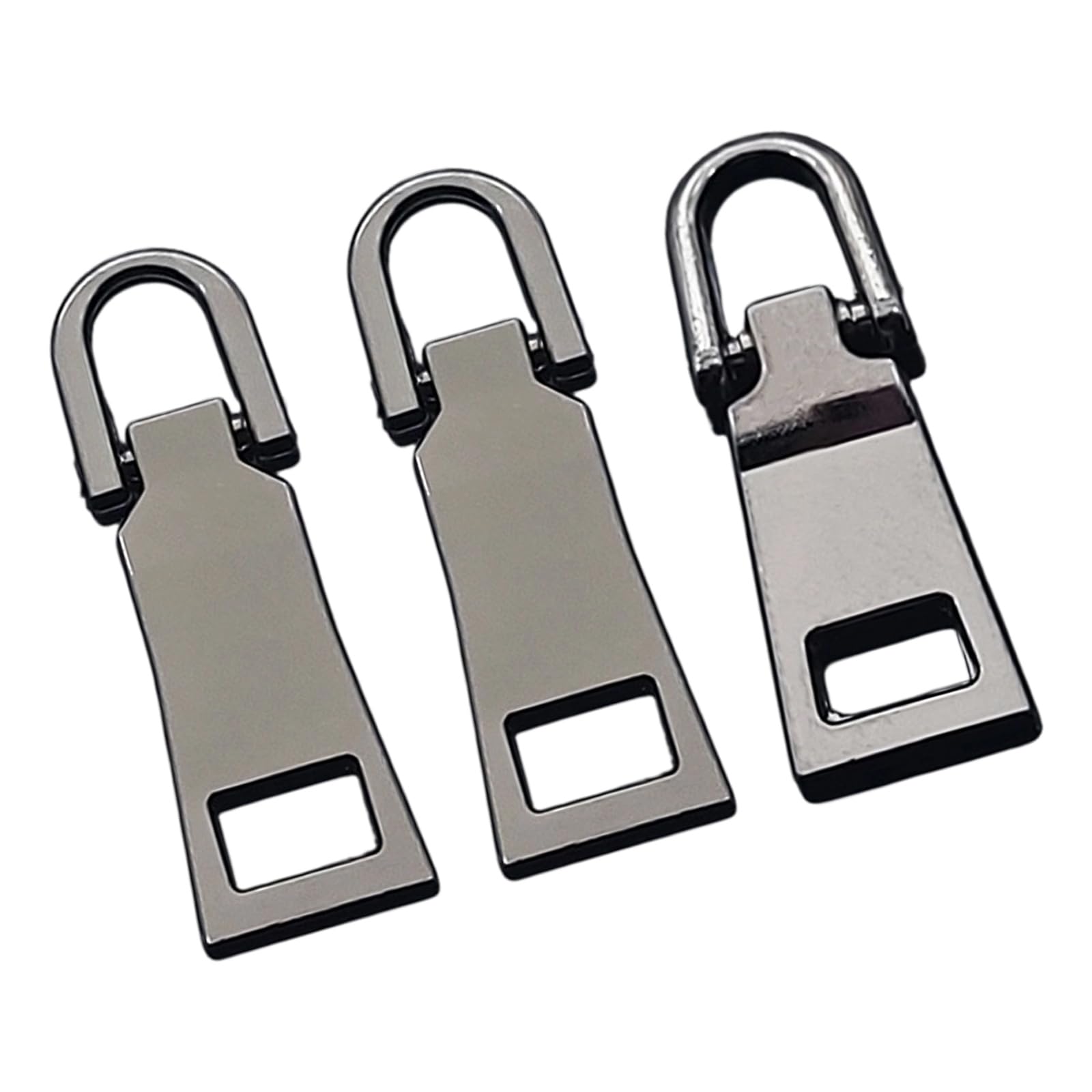 Tsophreniq 3Pieces Detachable Metal Zippers Pulls Replacement Set with Alloy Designs for Clothing Bags and Craft Detachable Metal Zippers Pulls